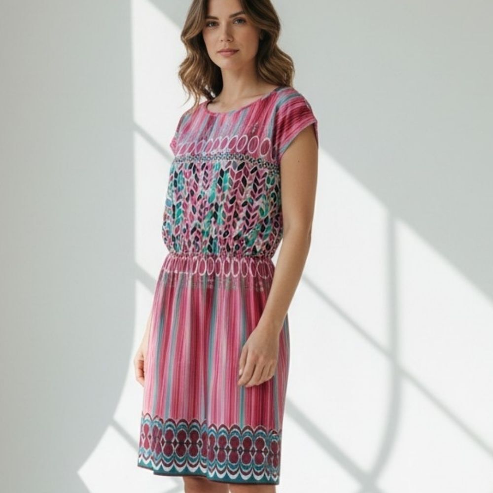 Laundry by Design 70's Style Patterened Dress